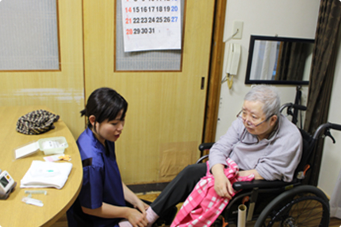 在宅医療治療の流れ：問診・機能検査